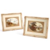 A FINE PAIR OF ROYAL WORCESTER PORCELAIN PLAQUES