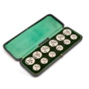 A SET OF TWELVE EDWARDIAN SILVER BUTTONS