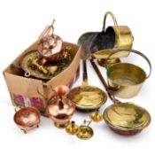 A LARGE COLLECTION OF BRASS AND METAL WARES