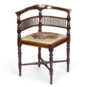 AN EDWARDIAN CORNER CHAIR