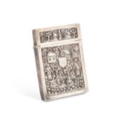 A LATE 19TH CENTURY INDIAN SILVER CARD CASE