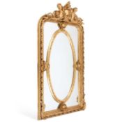 A LARGE PERIOD STYLE GILT-COMPOSITION MIRROR
