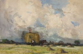 STANLEY ROYLE (1888-1961) LOADING THE HAYCART