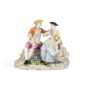 A LUDWIGSBURG PORCELAIN FIGURE GROUP CIRCA 1770
