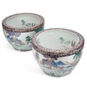 A PAIR OF LARGE CHINESE FISH BOWLS