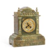 A FRENCH ONYX AND GILT-METAL MANTEL CLOCK LATE 19TH CENTURY