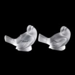 TWO LALIQUE 'MOINEAU' PAPERWEIGHTS
