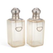 A LARGE PAIR OF 19TH CENTURY FRENCH PERFUME BOTTLES