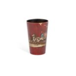 A RUSSIAN SILVER AND ENAMEL BEAKER