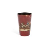A RUSSIAN SILVER AND ENAMEL BEAKER