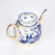 A LEEDS BLUE AND WHITE PEARLWARE MARRIAGE TEAPOT DATED 1786 - Image 2 of 2