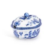 A DERBY BLUE AND WHITE PORCELAIN COVERED TUREEN CIRCA 1775