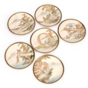 A SET OF SIX JAPANESE SATSUMA PLATES