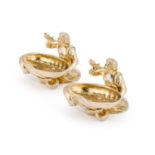 A FINE PAIR OF LATE 19TH CENTURY AUSTRIAN SILVER-GILT SALTS