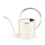 A LARGE SILVER-PLATED WATERING CAN