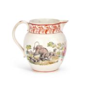 AN EARLY 19TH CENTURY STAFFORDSHIRE PEARLWARE JUG
