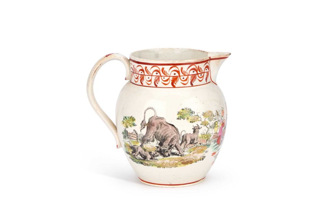 AN EARLY 19TH CENTURY STAFFORDSHIRE PEARLWARE JUG - Image 1 of 2