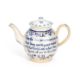 A LEEDS BLUE AND WHITE PEARLWARE MARRIAGE TEAPOT DATED 1786 - Image 1 of 2