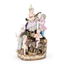 A MEISSEN PORCELAIN FIGURAL GROUP 19TH CENTURY