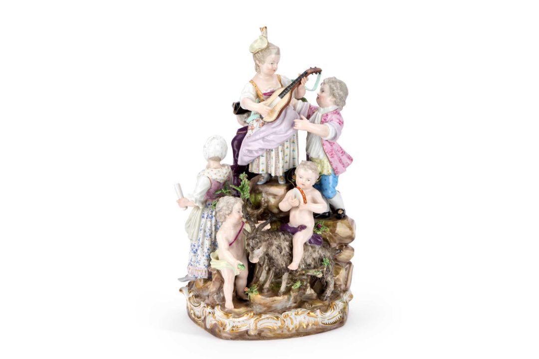 A MEISSEN PORCELAIN FIGURAL GROUP 19TH CENTURY - Image 1 of 6