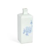 A KOREAN BLUE AND WHITE SQUARE BOTTLE VASE