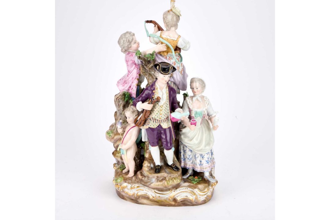 A MEISSEN PORCELAIN FIGURAL GROUP 19TH CENTURY - Image 4 of 6