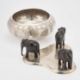 A LATE 19TH CENTURY CEYLONESE SILVER BOWL ON ELEPHANT STAND - Image 3 of 3