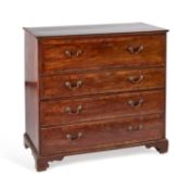 A GEORGE III MAHOGANY SECRETAIRE CHEST OF DRAWERS