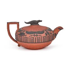 A WEDGWOOD 'ROSSO ANTICO' TEAPOT AND COVER CIRCA 1820