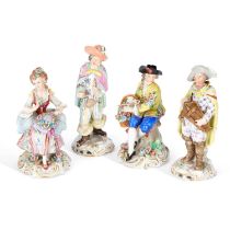 TWO PAIRS OF GERMAN PORCELAIN FIGURES