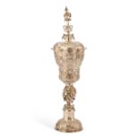 A CONTINENTAL SILVER CHALICE AND COVER