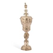 A CONTINENTAL SILVER CHALICE AND COVER