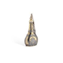A LATE 18TH CENTURY RUSSIAN SILVER-GILT AND NIELLO SCENT BOTTLE