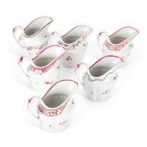 A COLLECTION OF SEVEN NEW HALL CREAM JUGS