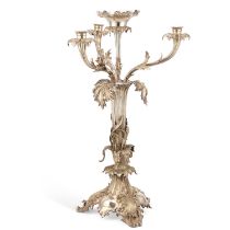 AN IMPOSING VICTORIAN SILVER-PLATED FOLIATE CENTREPIECE MID-19TH CENTURY