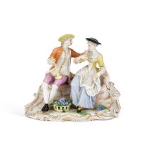 A LUDWIGSBURG PORCELAIN FIGURE GROUP CIRCA 1770