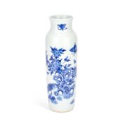 A CHINESE BLUE AND WHITE SLEEVE VASE