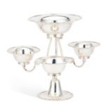 AN EDWARDIAN SILVER-PLATED CENTREPIECE