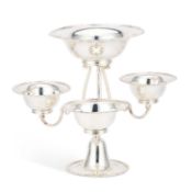 AN EDWARDIAN SILVER-PLATED CENTREPIECE
