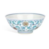A CHINESE DOUCAI PORCELAIN OGEE BOWL