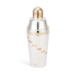 A SILVER-PLATED 'RECIPE' COCKTAIL SHAKER