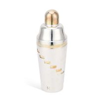 A SILVER-PLATED 'RECIPE' COCKTAIL SHAKER
