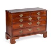 A GEORGE III MAHOGANY CHEST OF DRAWERS