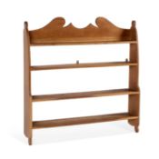 AN EARLY 20TH CENTURY OAK PLATE RACK