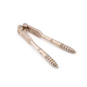 A PAIR OF EDWARDIAN SILVER NUT CRACKERS