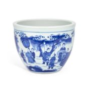 A CHINESE BLUE AND WHITE PORCELAIN 'FIGURAL' BASIN