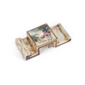 A CHINESE FAMILLE ROSE PORCELAIN BRUSH REST