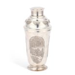 A CHINESE SILVER COCKTAIL SHAKER