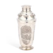 A CHINESE SILVER COCKTAIL SHAKER