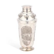 A CHINESE SILVER COCKTAIL SHAKER